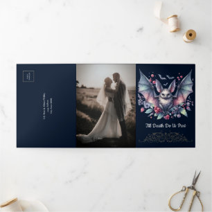 Till Death with Bat Wedding Tri-Fold Invitation