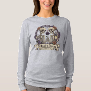 "Till Death's Embrace" Gothic Skeleton Long Sleeve T-Shirt