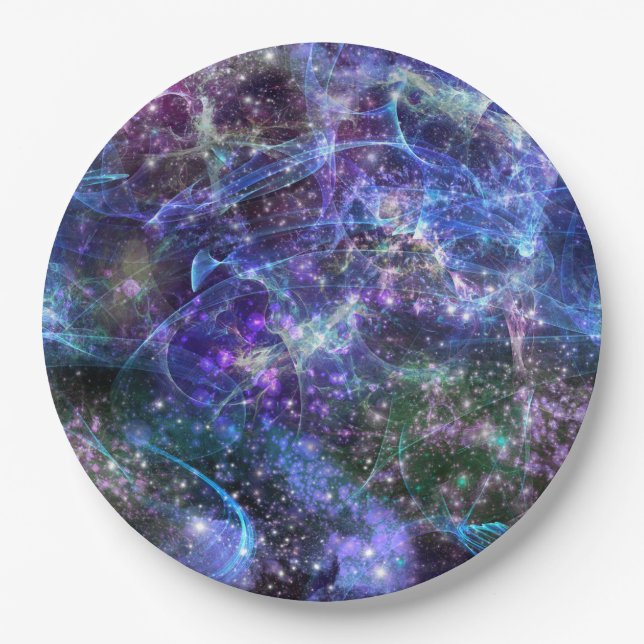 till the end of time, galactic space scape : paper plate (Front)