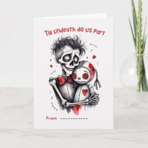 Till Undeath Do Us Part Skeleton Couple Valentine Card