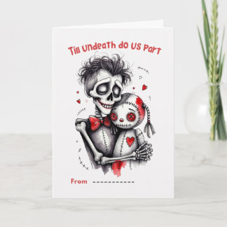 Till Undeath Do Us Part Skeleton Couple Valentine  Card