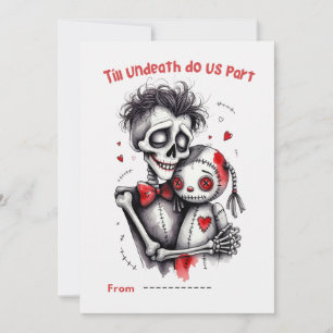 Till Undeath Do Us Part Skeleton Couple Valentine Holiday Card