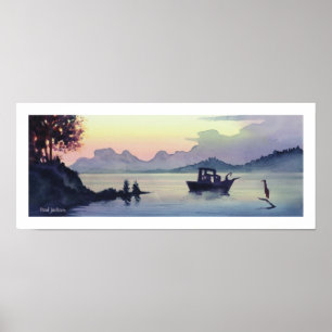 "Tillamook Bend" Landscape Watercolor Poster