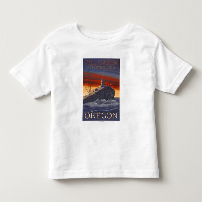 Tillamook Lighthouse Vintage Travel Poster Toddler T-Shirt (Front)