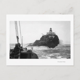 Tillamook, Oregon Lighthouse from Ship Photograp Postcard