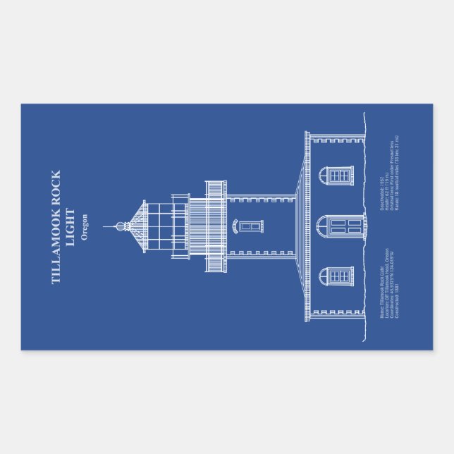 Tillamook Rock Lighthouse - Oregon – AD Rectangular Sticker (Front)