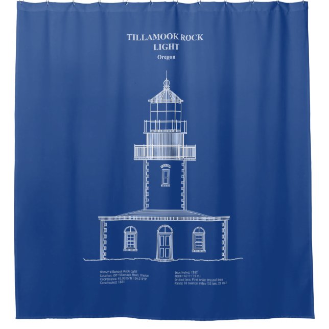 Tillamook Rock Lighthouse - Oregon – AD Shower Curtain (Front)