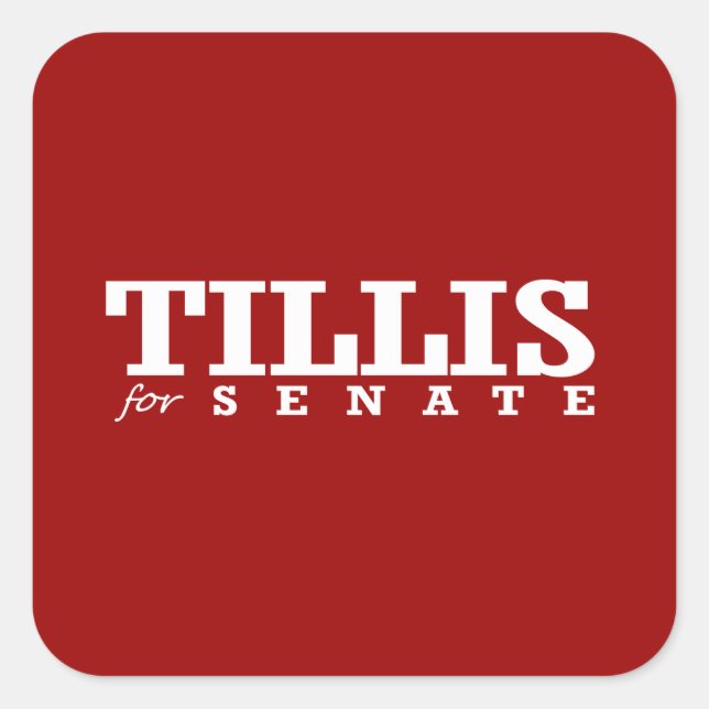 TILLIS FOR SENATE 2014 SQUARE STICKER (Front)