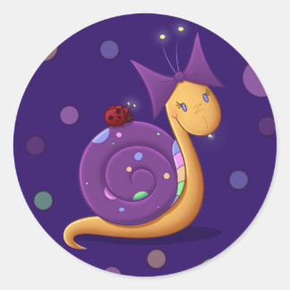 Tilly the Snail with Polkadots Classic Round Sticker