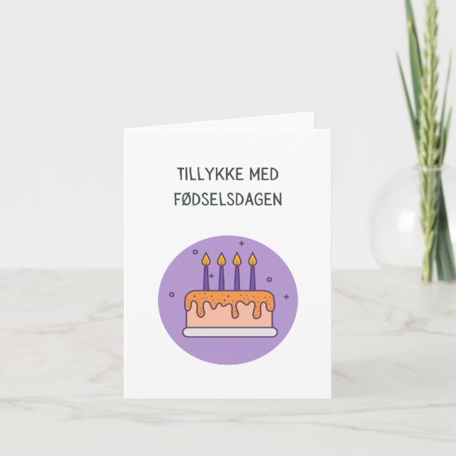 Tillykke med fødselsdagen, Danish happy birthday Card (Front)