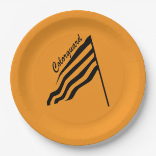 Tilted Colorguard Flag Paper Plate