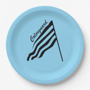 Tilted Colorguard Flag Paper Plate