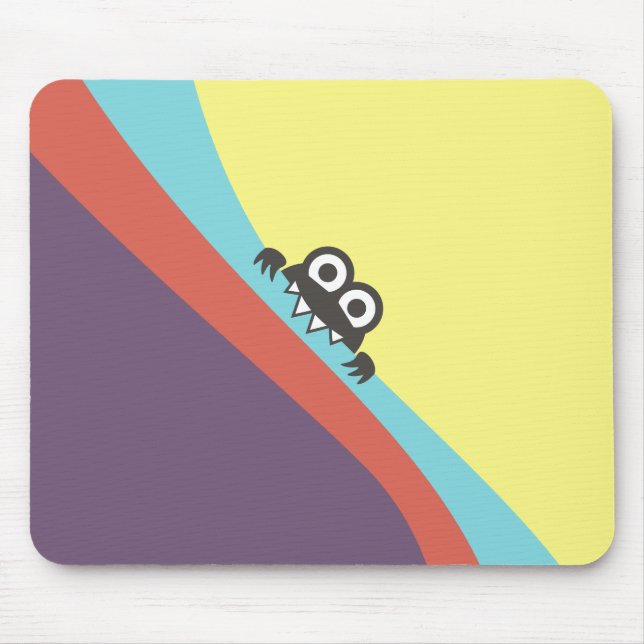 Tilted Colourful Fun Candy Biting Cartoon Bug Mouse Pad (Front)