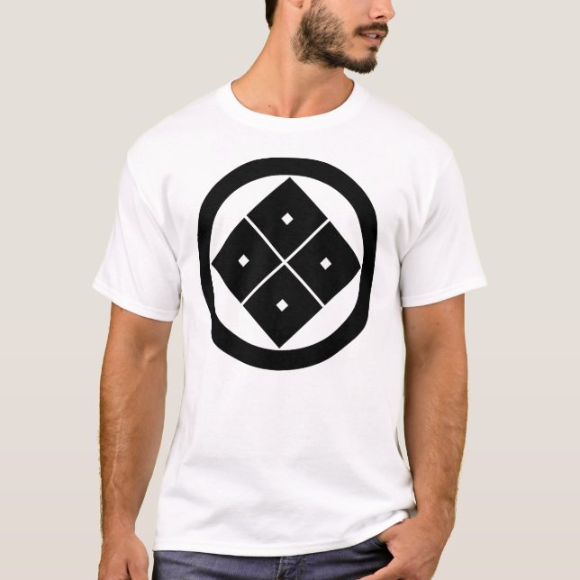 Tilted four-square-eyes in a circle T-Shirt (Front)