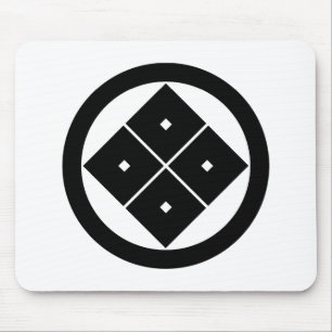 Tilted four-square-eyes in circle mouse pad