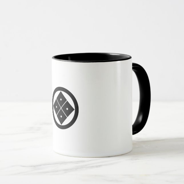 Tilted four-square-eyes in circle mug (Front Right)