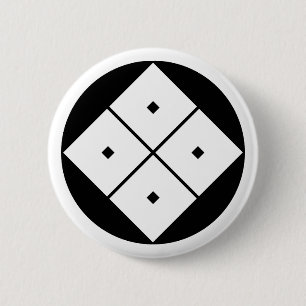 Tilted four-square-eyes in rice cake 6 cm round badge