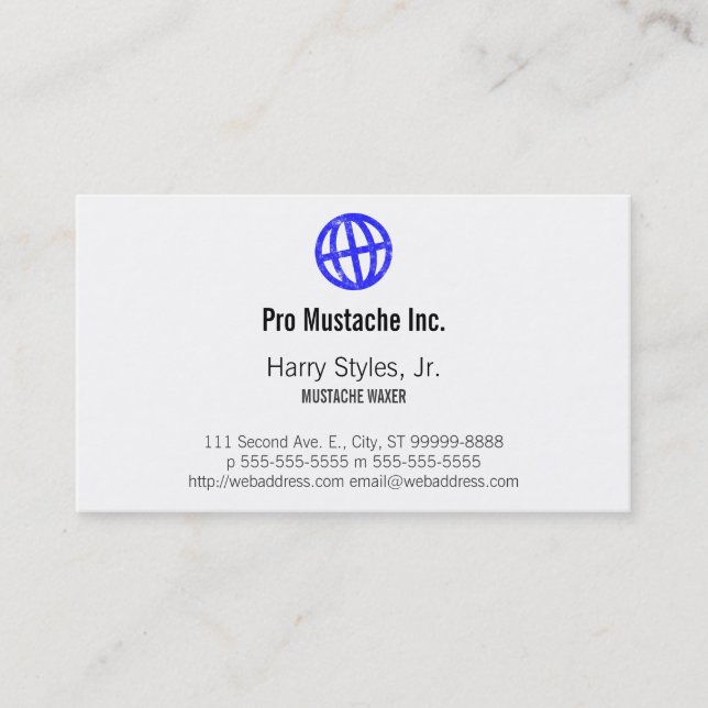 Tilted Globe Distressed Symbol Business Card (Front)