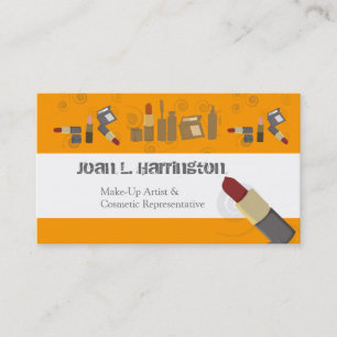Tilted Lipstick MUA Cosmetologist Makeup Artist Business Card
