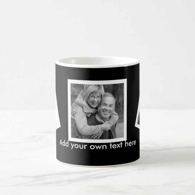 Tilted Photos Custom Personalised with Text Coffee Mug (Center)