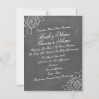 Tilted Roses Chalk Inspired Wedding Invite