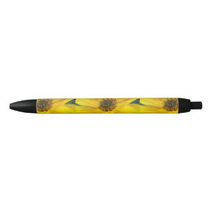 Tilted Sunflower Black Ink Pen