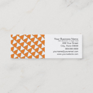 Tilted Triangles in Orange and White Mini Business Card