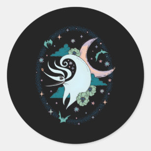 Tim Burtonâ€™S The Nightmare Before Zero Moonlight Classic Round Sticker