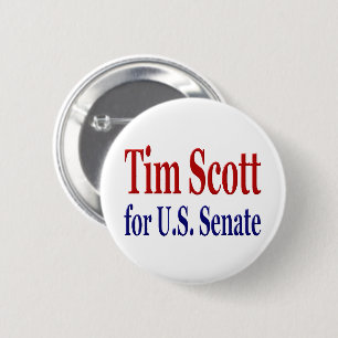 Tim Scott for Senate with red blue text 6 Cm Round Badge