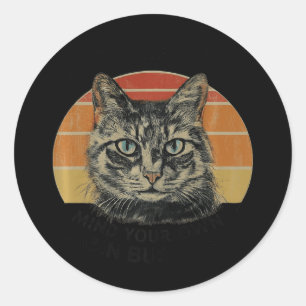 Tim Waltz Mind Your Own Business Harris W 2024 Cat Classic Round Sticker