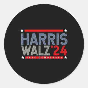 Tim-walz-2024 Election Men Women Kids Waltz 1 Classic Round Sticker