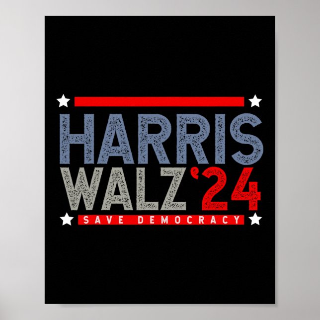 Tim-walz-2024 Election Men Women Kids Waltz 1  Poster (Front)