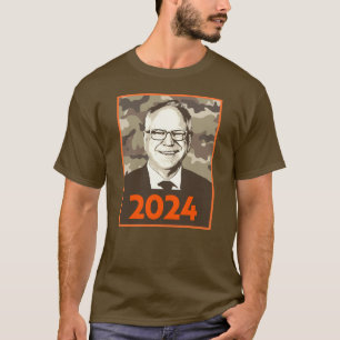 Tim Walz 2024 Hope in Camouflage T-Shirt