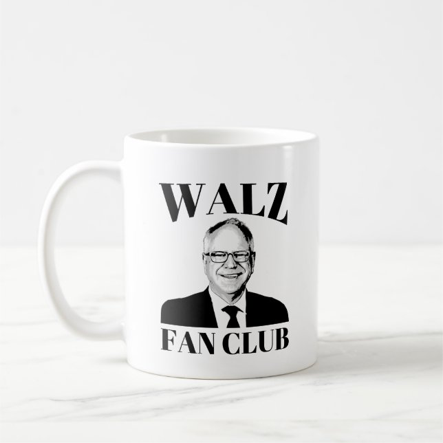 Tim Walz Fan Club Coffee Mug (Left)