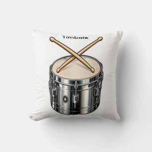 Timbale Drum & Crossed Sticks Percussion Music  Cushion