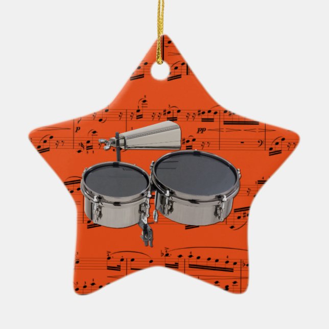 Timbales - Pick your colour Ceramic Ornament (Front)