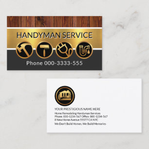 Timber Gold Layers Embossed Business Name Business Card