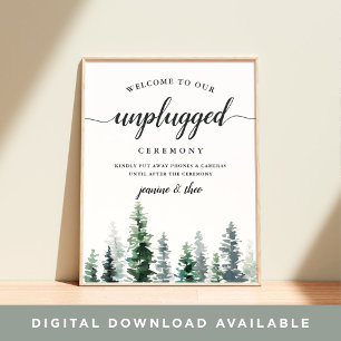 Timber Grove Unplugged Wedding Ceremony Sign