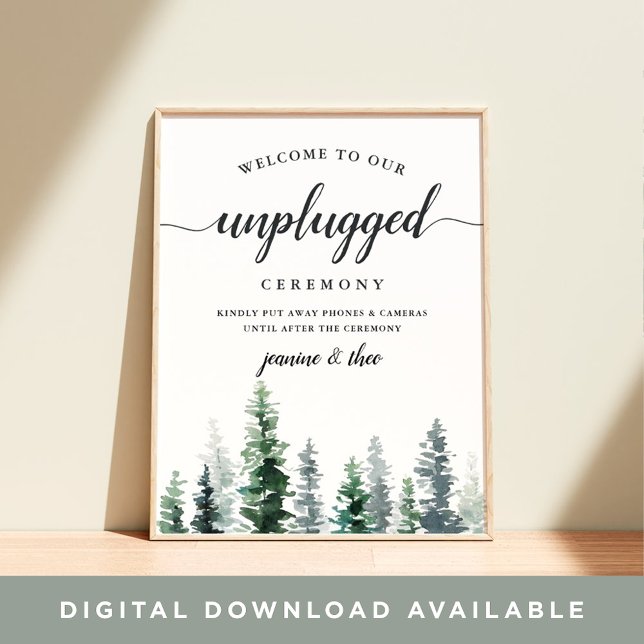 Timber Grove Unplugged Wedding Ceremony Sign (Creator Uploaded)