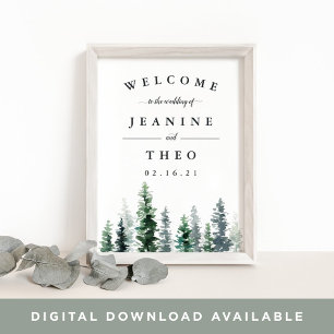 Timber Grove Wedding Welcome Poster