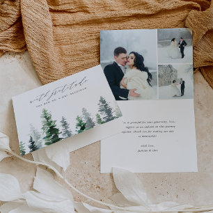 Timber Grove   Winter Pine Wedding Thank You Card