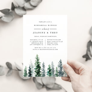 Timber Grove   Winter Rehearsal Dinner Invitation