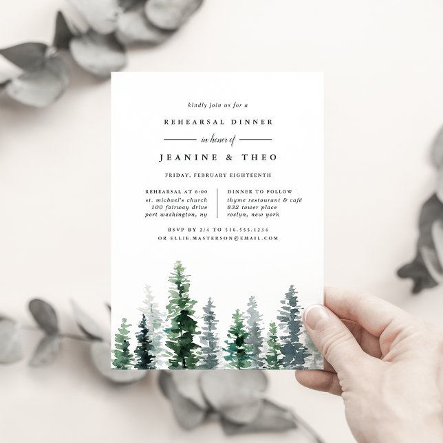 Timber Grove | Winter Rehearsal Dinner Invitation (Creator Uploaded)