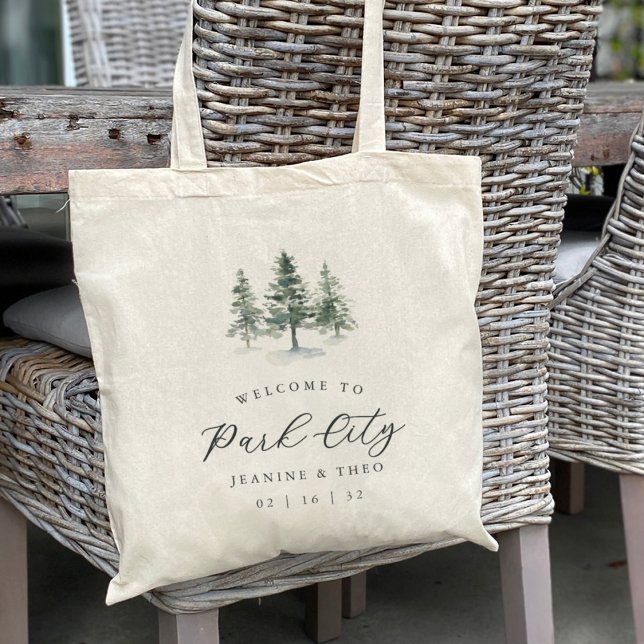 Timber Grove Winter Wedding Welcome Tote Bag (Creator Uploaded)
