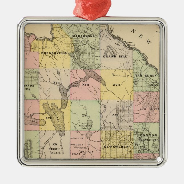 Timber lands 5 Map Atlas Metal Ornament (Front)