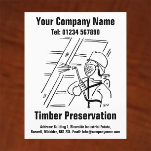 Timber Preservation Cartoon Design Flyer