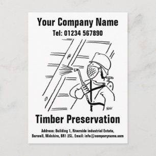 Timber Preservation Cartoon to Personalise Postcard