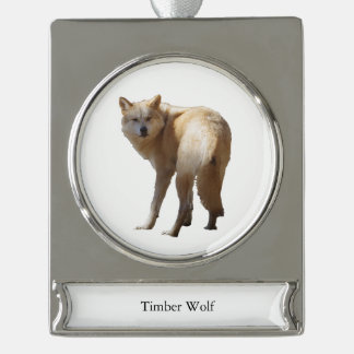Timber Wolf banner ornament
