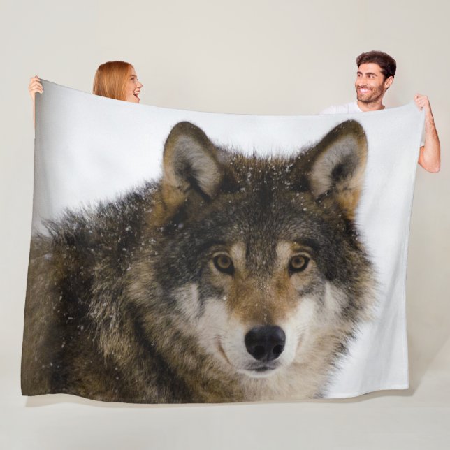 TIMBER WOLF FLEECE BLANKET (In Situ)