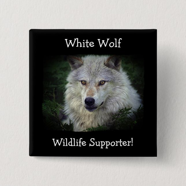 Timber Wolf Grey Wolf Wild Animal 15 Cm Square Badge (Front)